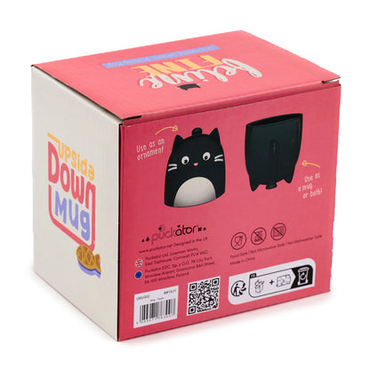 Novelty Upside Down Ceramic Mug - Feline Farm Cat Close-Up