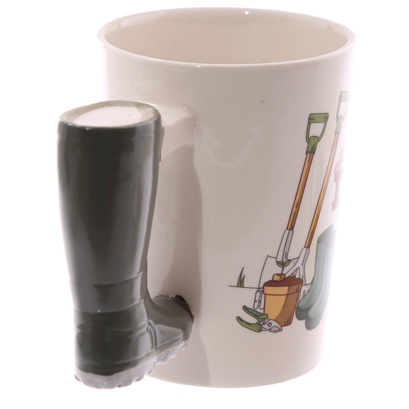 Ceramic mug with artistic garden design