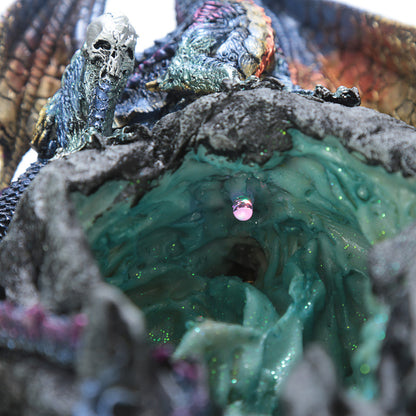 Backflow incense cone burning in Ice Dragon burner