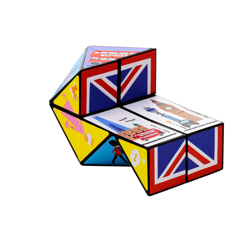 Detailed view of the London Souvenir Puzzle Cube Toy