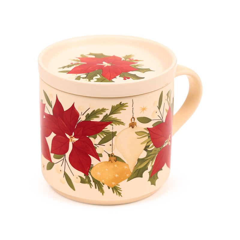 Christmas Botanicals Porcelain Mug and Coaster Lid Set