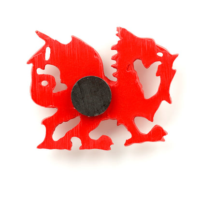 Close-up of Welsh Dragon Souvenir Magnet details