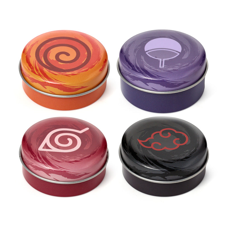 Close-up of Naruto Lip Balm tin design