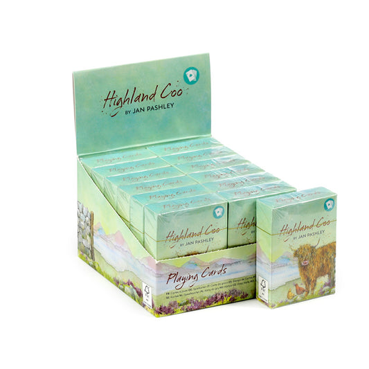 Jan Pashley Highland Coo Cow Playing Cards - Front View