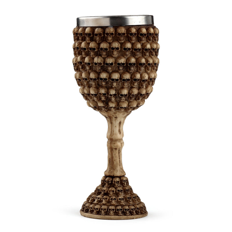 Multi Skull Decorative Goblet - Artistic Angle