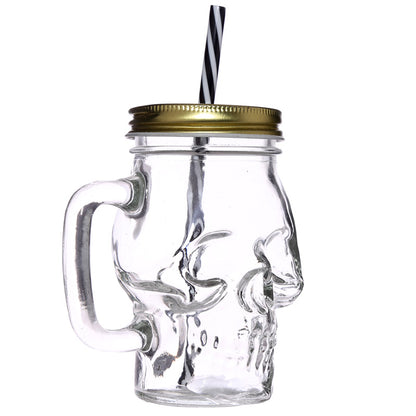 Gothic Skull Drinking Jar with Lid
