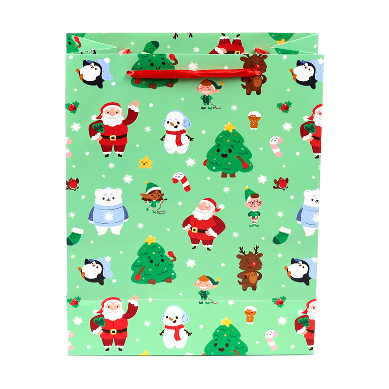 Large Christmas gift bag showcasing holiday spirit