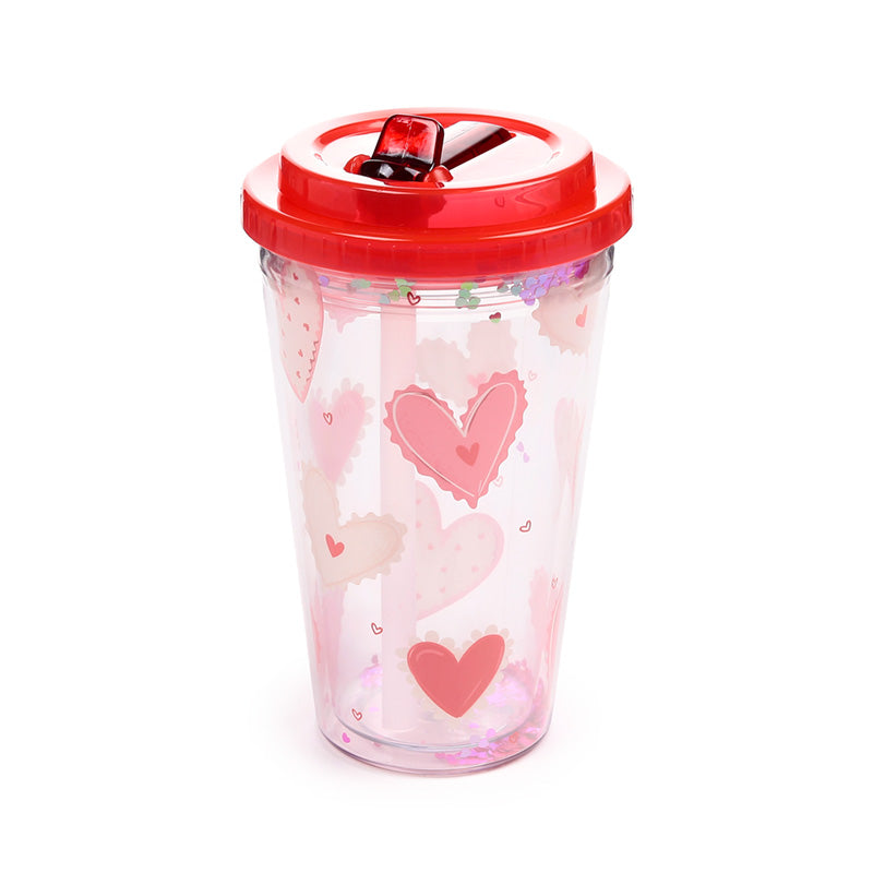 Amore Hearts Double Walled Cup in hands