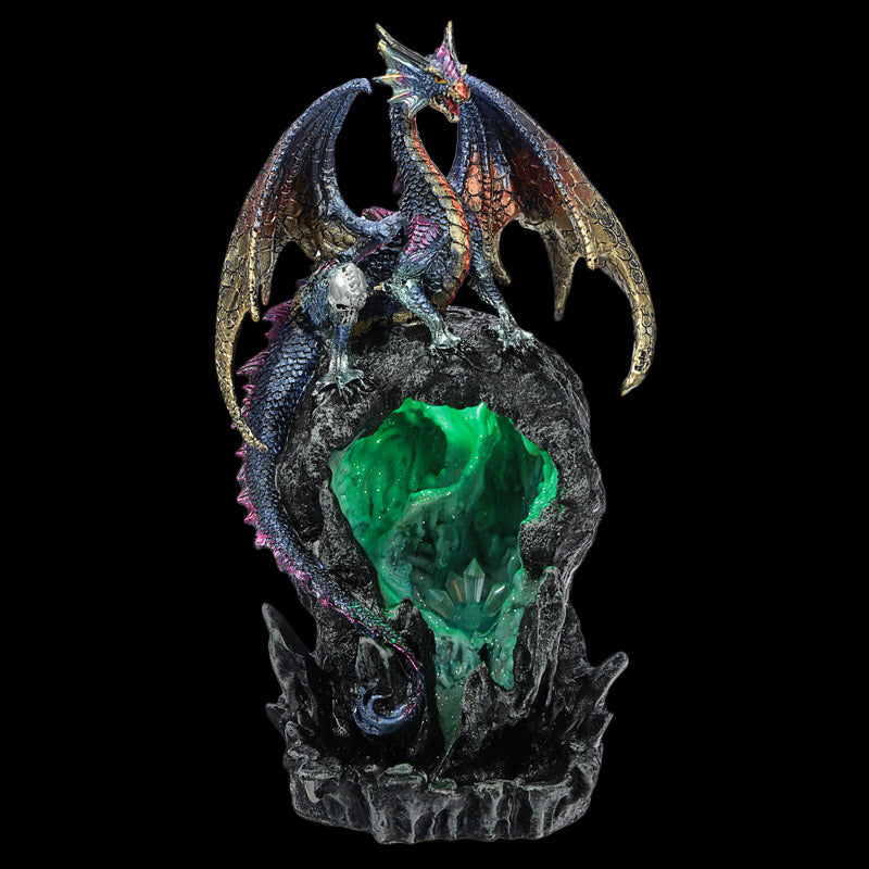 Fantasy LED Backflow Incense Burner - Ice Dragon Dark Legends front view