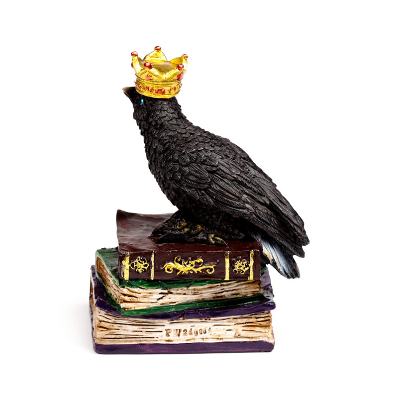Unique crow and book decorative ornament