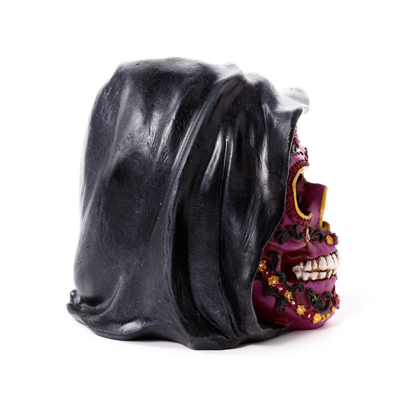 Purple Skull with Hood - Unique Home Accent
