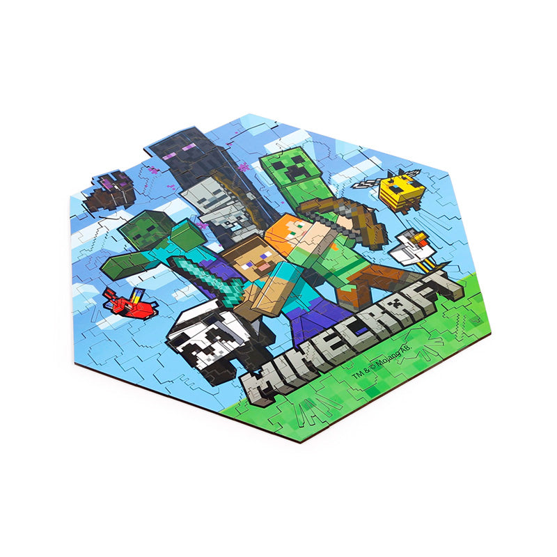 Vibrant Minecraft puzzle pieces laid out