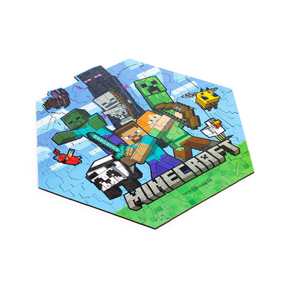 Vibrant Minecraft puzzle pieces laid out
