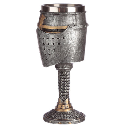 Intricate chain mail detail on medieval goblet