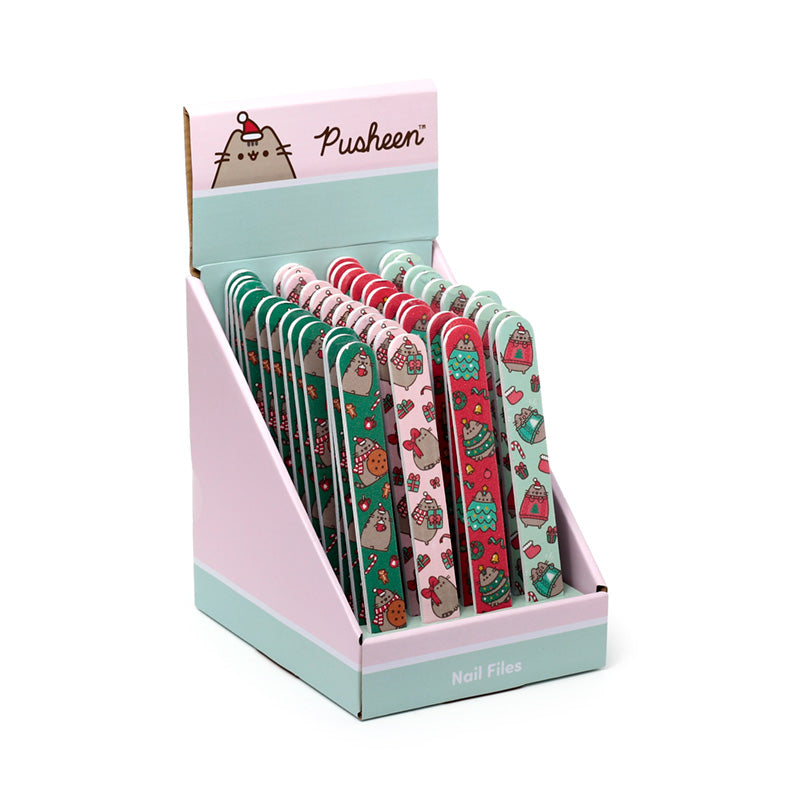 Christmas Pusheen the Cat Nail File Matchbook - Front View
