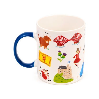 Scotland Souvenir Porcelain Mug with decorative accents