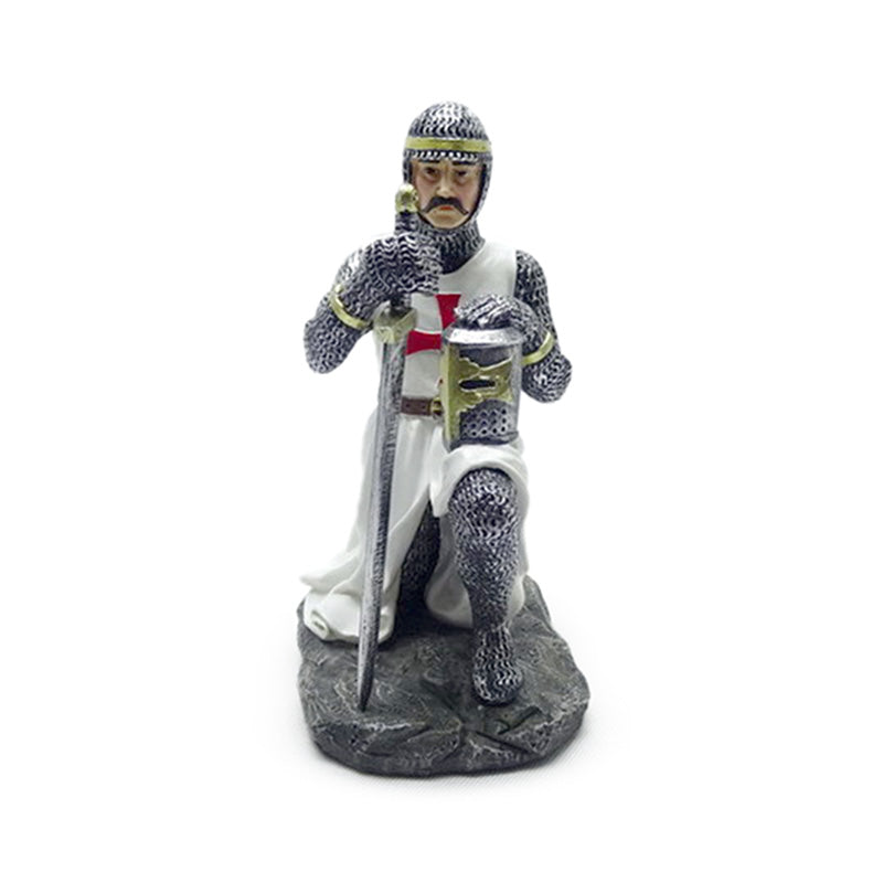 Fantasy Knight Ornament - Kneeling with Sword & Helmet