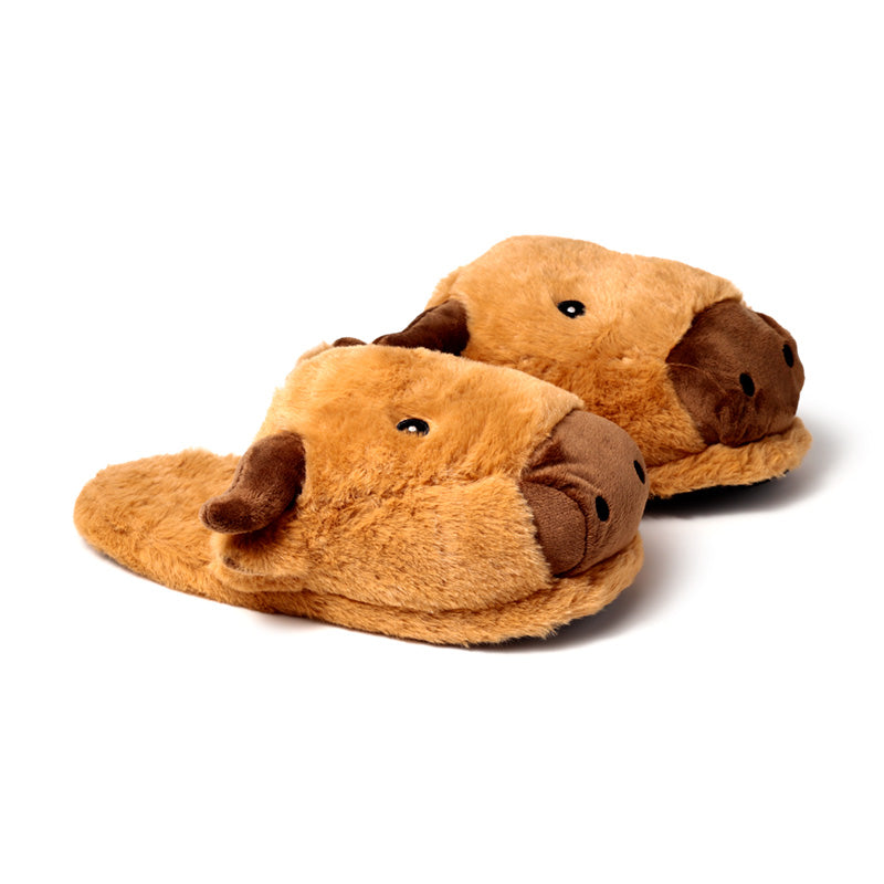 Highland Coo Plush Slippers with cow design