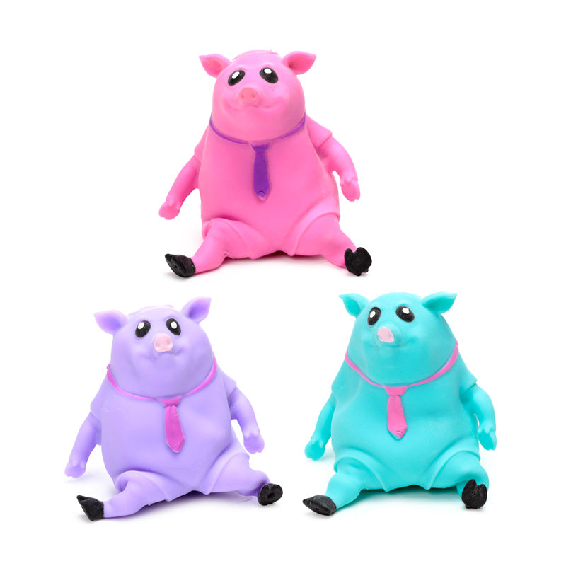 Close-up of Business Pig in Tie Fidget Toy