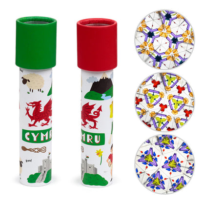 Close-up of Welsh Dragon Kaleidoscope ornament