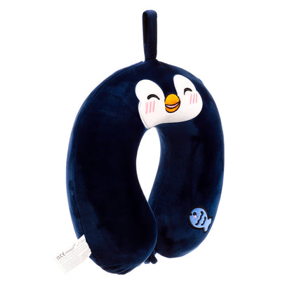 Soft and durable travel pillow featuring Nico the Penguin