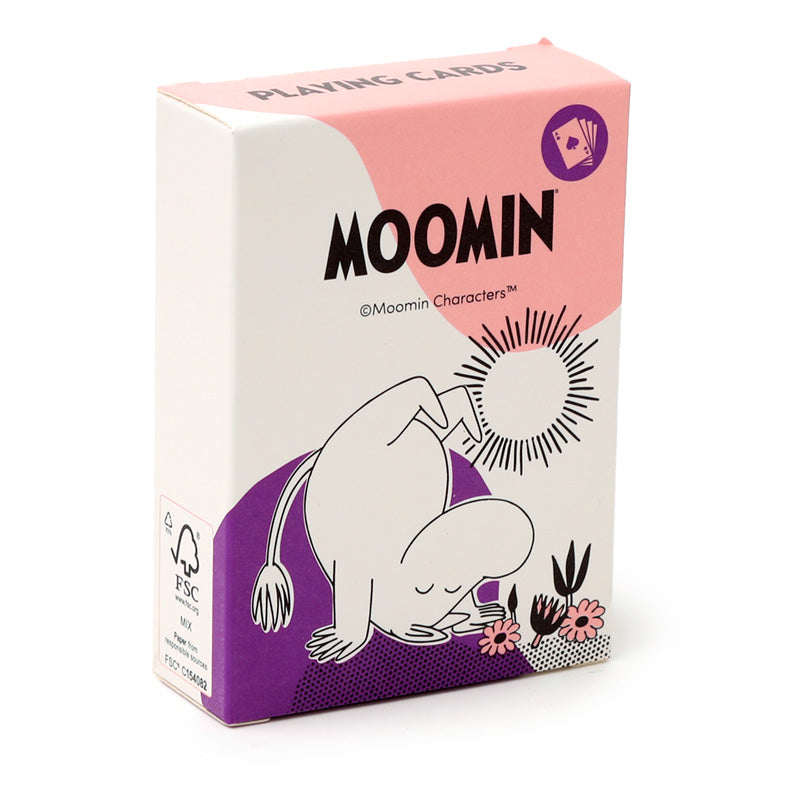 Close-up of Moomin characters on playing cards