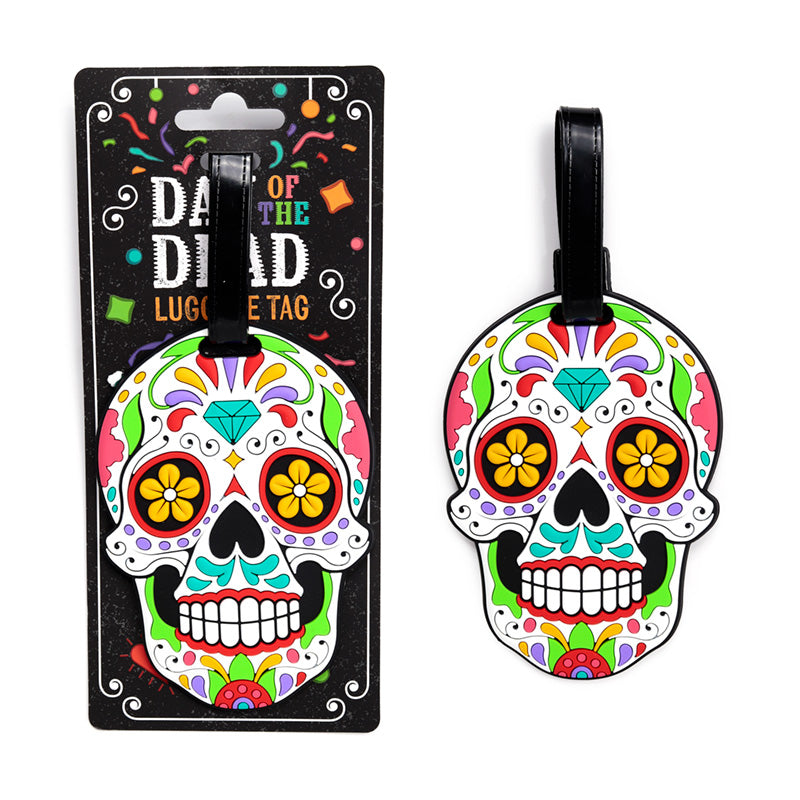 Day of the Dead luggage tag showcasing cultural artistry