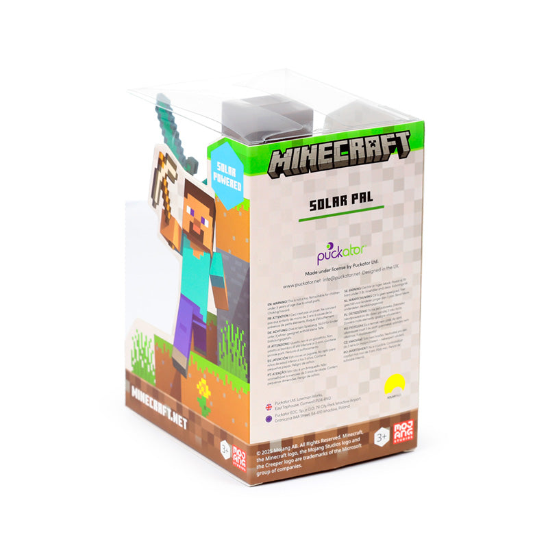 Decorative Minecraft Steve Solar Pal on shelf
