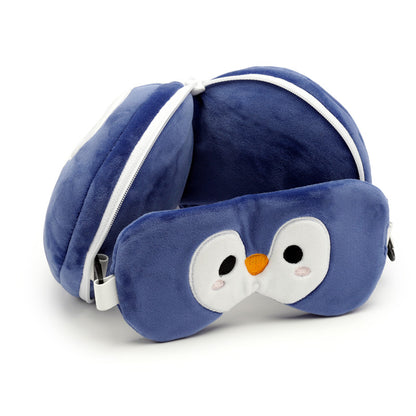 Penguin Travel Pillow and Eye Mask Set