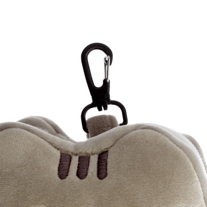 Pusheen Travel Pillow and Eye Mask in use
