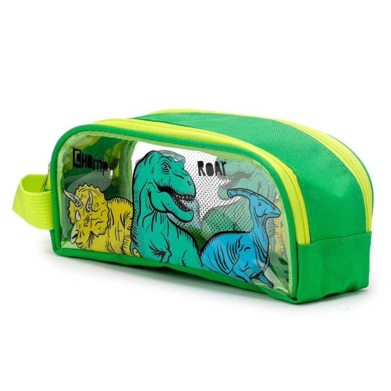 Functional and fun Clear Window Pencil Case - Dinosauria