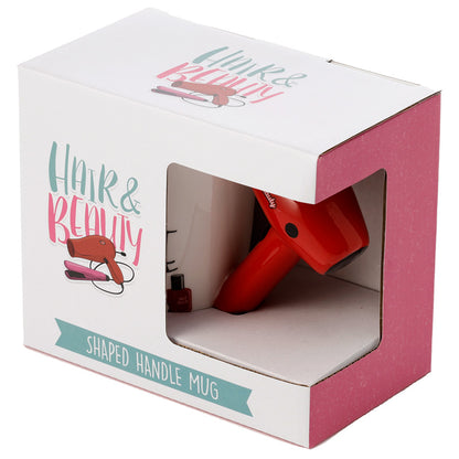 Fun ceramic mug with hair drier handle