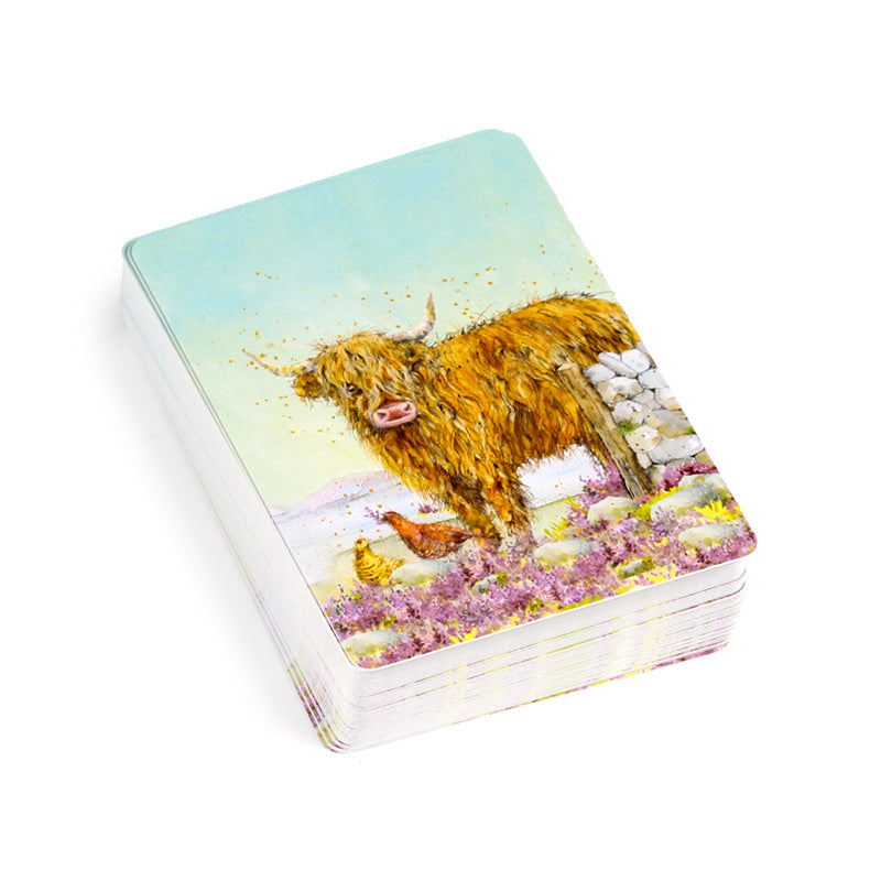Jan Pashley Highland Coo Playing Cards - Close Up