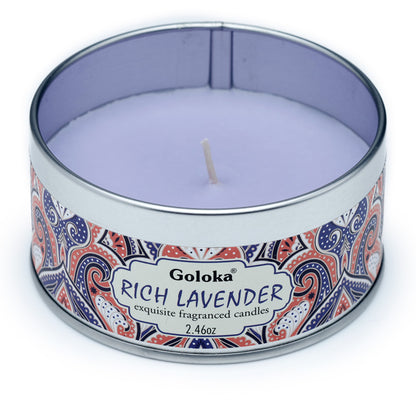Goloka Lavender Wax Candle Tin - Perfect Gift Idea