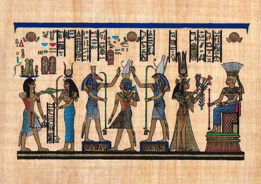 Egyptian Papyrus Painting depicting Gods and Goddesses