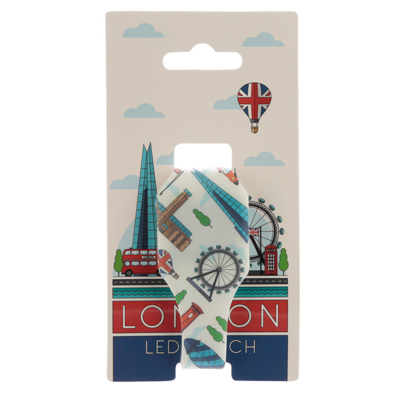 Silicone Digital Watch showcasing London landmarks
