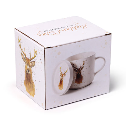 Jan Pashley Stag Mug with decorative coaster