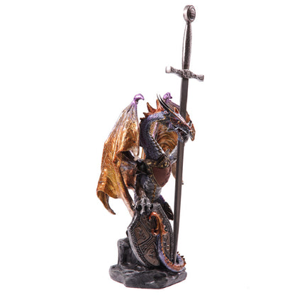 Fire Shield Dark Legends Dragon Figurine Side View