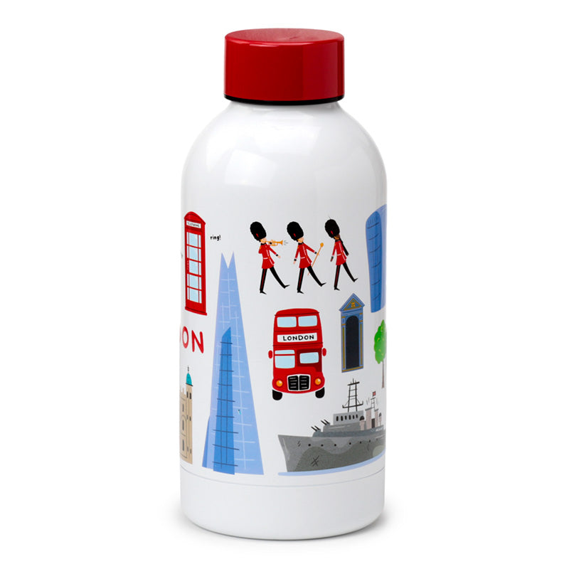 Reusable insulated drinks bottle with double-walled insulation