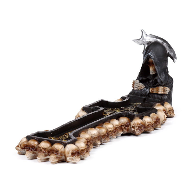 Incense smoke rising from Reaper Death Cross Burner