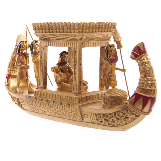 Decorative Gold Egyptian Canopy Boat - Front View