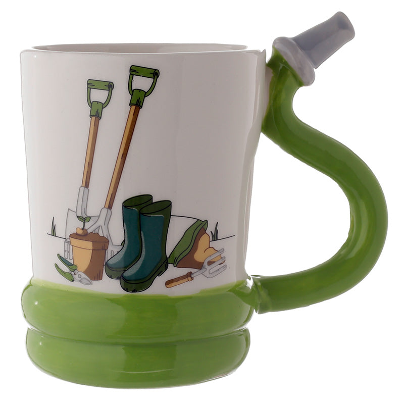 Garden Hose Shaped Handle Ceramic Mug - Front View