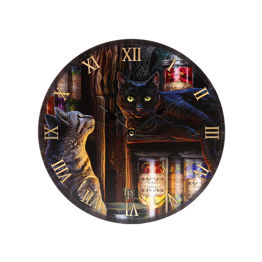 Lisa Parker Magical Emporium Cats Wall Clock front view