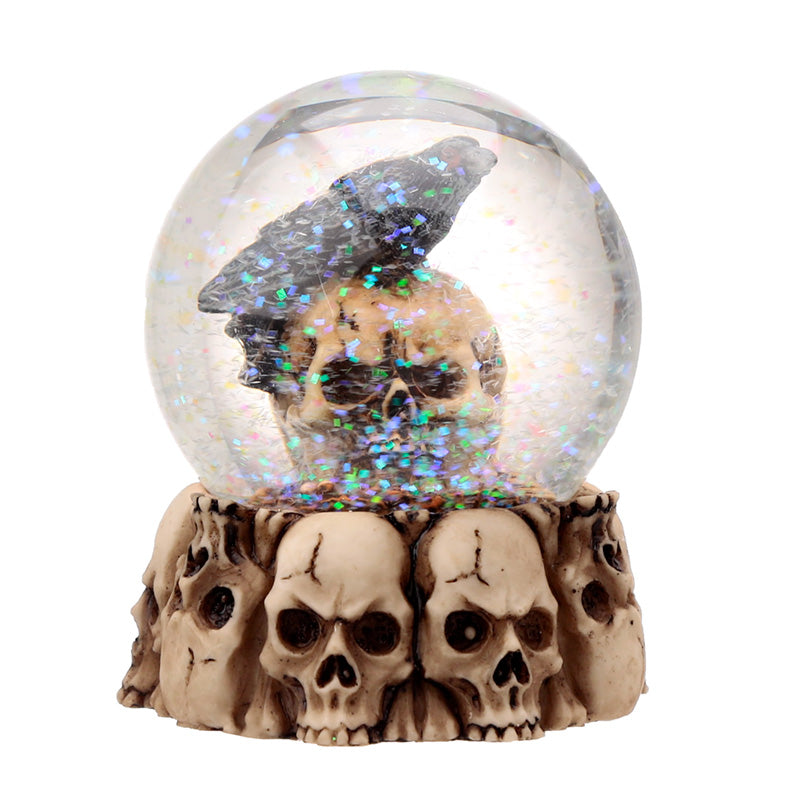Gothic Skull Snow Globe with Glitter