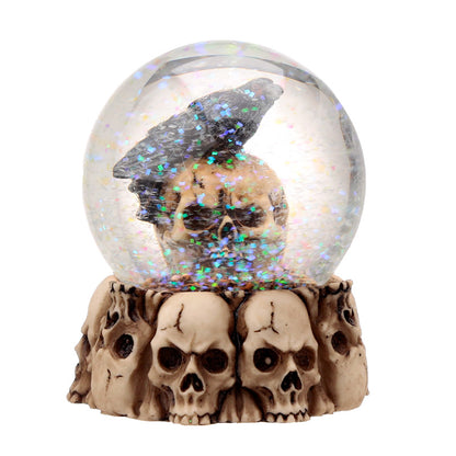 Gothic Skull Snow Globe with Glitter