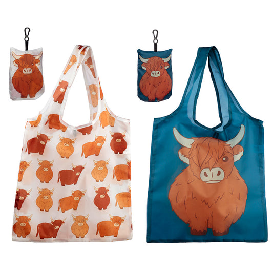 Highland Coo Cow Foldable Shopping Bag
