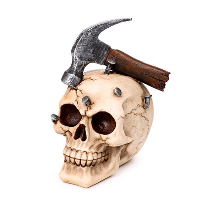 Gothic Skull with Hammer Display Piece