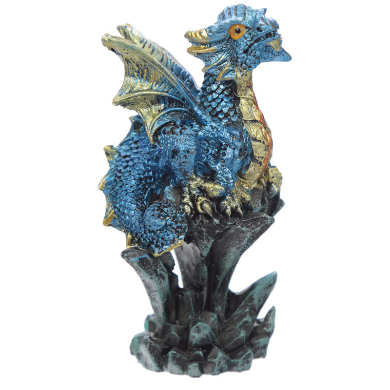 Rock Crystal Enchanted Nightmare Dragon Figurine with a mystical aura