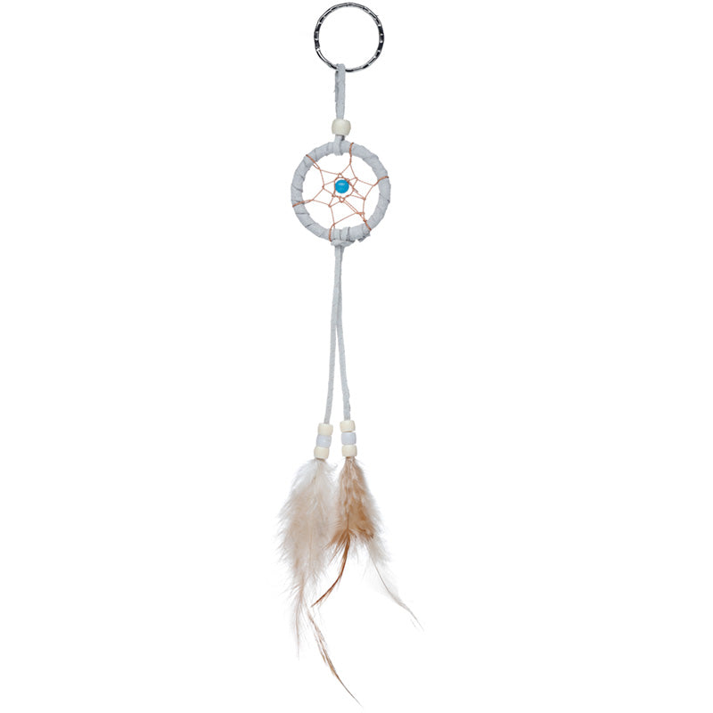 Mini Dreamcatcher Keyring with Soft Feathers