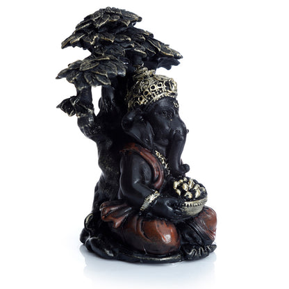 Elegant Black and Gold Ganesh Home Decor Piece